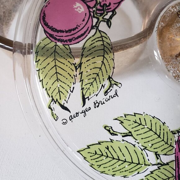 Anchor Hocking 2QT Covered Casserole MCM Georges Briard Gold  Fruit Rustic Retro - Picture 3 of 10